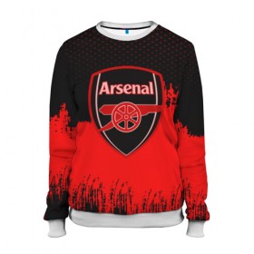 Женский свитшот 3D с принтом FC Arsenal Original uniform в Петрозаводске, 100% полиэстер с мягким внутренним слоем | круглый вырез горловины, мягкая резинка на манжетах и поясе, свободная посадка по фигуре | football | soccer | арсенал