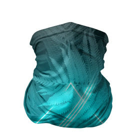 Бандана-труба 3D с принтом Neon light blue в Петрозаводске, 100% полиэстер, ткань с особыми свойствами — Activecool | плотность 150‒180 г/м2; хорошо тянется, но сохраняет форму | неон | папоротник | треугольник