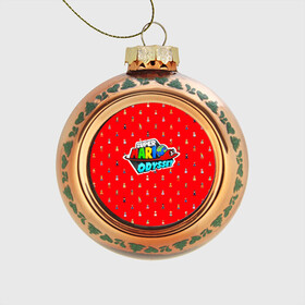 Стеклянный ёлочный шар с принтом Super Mario Odyssey в Петрозаводске, Стекло | Диаметр: 80 мм | nintendo | марио | нинтендо