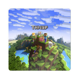 Магнит виниловый Квадрат с принтом Тимур - Minecraft в Петрозаводске, полимерный материал с магнитным слоем | размер 9*9 см, закругленные углы | майнкрафт | тима