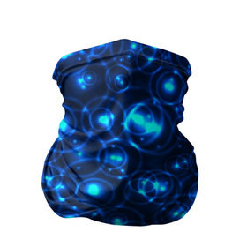 Бандана-труба 3D с принтом Пузырчатый абстракт в Петрозаводске, 100% полиэстер, ткань с особыми свойствами — Activecool | плотность 150‒180 г/м2; хорошо тянется, но сохраняет форму | Тематика изображения на принте: абстракт | огоньки | пузыри | синий