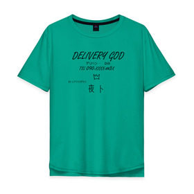 Мужская футболка хлопок Oversize с принтом Delivery God в Петрозаводске, 100% хлопок | свободный крой, круглый ворот, “спинка” длиннее передней части | anime | noragami | аниме | бездомный бог | норагами