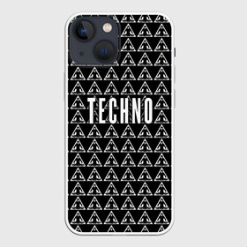 Чехол для iPhone 13 mini с принтом Techno в Петрозаводске,  |  | ebm | edm | hi nrg | techno | габбер | даб | детройт | дип | индастриал | италиан | минимал | музыка | синтипоп | тек хаус | техно | фанк | хард | чикаго хаус | шранц | эйсид | электро | электронная