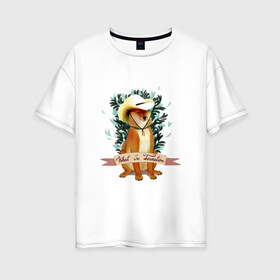 Женская футболка хлопок Oversize с принтом What in Tarnation? в Петрозаводске, 100% хлопок | свободный крой, круглый ворот, спущенный рукав, длина до линии бедер
 | dog | doge | meme | memes | мем | мемы | собака | собакен | шиба ину