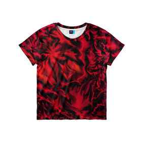 Детская футболка 3D с принтом Flame Style (красный) в Петрозаводске, 100% гипоаллергенный полиэфир | прямой крой, круглый вырез горловины, длина до линии бедер, чуть спущенное плечо, ткань немного тянется | огненный | огонь | пламя