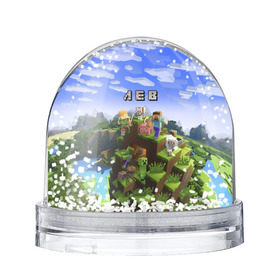 Снежный шар с принтом Лев - Minecraft в Петрозаводске, Пластик | Изображение внутри шара печатается на глянцевой фотобумаге с двух сторон | имя | лева | левушка | майнкрафт