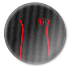 Значок с принтом HONDA SPORT в Петрозаводске,  металл | круглая форма, металлическая застежка в виде булавки | honda | марка | машины | хонда