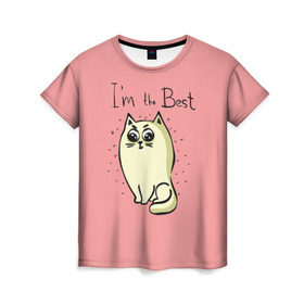 Женская футболка 3D с принтом Я лучший в Петрозаводске, 100% полиэфир ( синтетическое хлопкоподобное полотно) | прямой крой, круглый вырез горловины, длина до линии бедер | cat | домашние любимцы | животные | котики | котэ | котята | любовь | милые