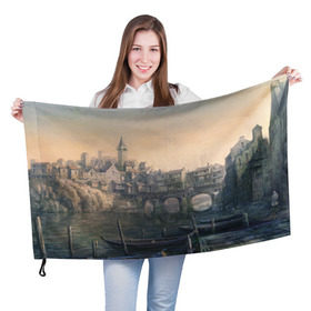 Флаг 3D с принтом The Witcher 3: Wild Hunt в Петрозаводске, 100% полиэстер | плотность ткани — 95 г/м2, размер — 67 х 109 см. Принт наносится с одной стороны | 3 | shipyard | ведьмак | геральт | дикая | игры | лодки | онлайн | охота | ривии | рпг