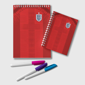 Блокнот с принтом England away WC 2018 в Петрозаводске, 100% бумага | 48 листов, плотность листов — 60 г/м2, плотность картонной обложки — 250 г/м2. Листы скреплены удобной пружинной спиралью. Цвет линий — светло-серый
 | cup | england | fifa | russia | world | англия | мира | россия | чемпионат