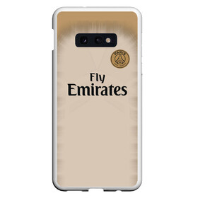 Чехол для Samsung S10E с принтом PSG Форма Новая Away 18 19 в Петрозаводске, Силикон | Область печати: задняя сторона чехла, без боковых панелей | Тематика изображения на принте: 2019 | fcb | paris saint germain | psg | псж | форма | футбольная