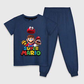 Детская пижама хлопок с принтом Super Mario в Петрозаводске, 100% хлопок |  брюки и футболка прямого кроя, без карманов, на брюках мягкая резинка на поясе и по низу штанин
 | Тематика изображения на принте: nintendo | марио | нинтендо