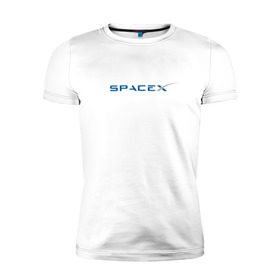 Мужская футболка премиум с принтом SpaceX в Петрозаводске, 92% хлопок, 8% лайкра | приталенный силуэт, круглый вырез ворота, длина до линии бедра, короткий рукав | 9 | bfr | elon musk | falcon | heavy | день космонавтики | илон маск | космические путешествия | космос | наука | ракета | ракетоноситель | реактивная тяга | фалькон