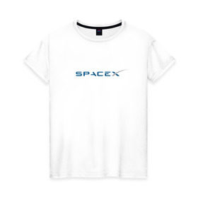 Женская футболка хлопок с принтом SpaceX в Петрозаводске, 100% хлопок | прямой крой, круглый вырез горловины, длина до линии бедер, слегка спущенное плечо | 9 | bfr | elon musk | falcon | heavy | день космонавтики | илон маск | космические путешествия | космос | наука | ракета | ракетоноситель | реактивная тяга | фалькон
