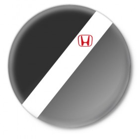 Значок с принтом HONDA SPORT в Петрозаводске,  металл | круглая форма, металлическая застежка в виде булавки | 