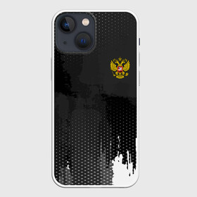 Чехол для iPhone 13 mini с принтом RUSSIA SPORT в Петрозаводске,  |  | abstraction | grunge | russia | sport | абстракция | герб | краска | русский | символика рф | спорт | спортивный | триколор | униформа | форма | я русский