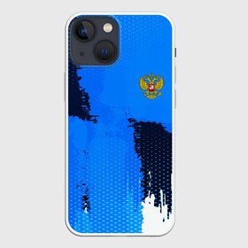 Чехол для iPhone 13 mini с принтом Russia Sport в Петрозаводске,  |  | abstraction | grunge | russia | sport | абстракция | герб | краска | русский | символика рф | спорт | спортивный | триколор | униформа | форма | я русский