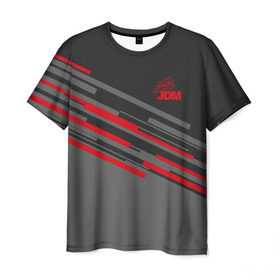 Мужская футболка 3D с принтом JDM SPORT в Петрозаводске, 100% полиэфир | прямой крой, круглый вырез горловины, длина до линии бедер | jdm | racing | машины | тюнинг