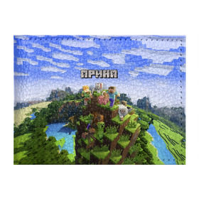 Обложка для студенческого билета с принтом Арина - Minecraft в Петрозаводске, натуральная кожа | Размер: 11*8 см; Печать на всей внешней стороне | майнкрафт