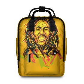 Женский рюкзак 3D с принтом bob marley в Петрозаводске, 100% полиэстер | лямки с регулируемой длиной, сверху ручки, чтобы рюкзак нести как сумку. Основное отделение закрывается на молнию, как и внешний карман. Внутри два дополнительных кармана, один из которых закрывается на молнию. По бокам два дополнительных кармашка, куда поместится маленькая бутылочка
 | Тематика изображения на принте: гитарист | марли | музыкант | неста | регги | роберт