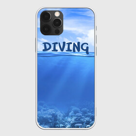 Чехол для iPhone 12 Pro Max с принтом Дайвинг в Петрозаводске, Силикон |  | Тематика изображения на принте: coral reef | diver | diving | underwater | вода | водолаз | волна | дайвер | коралловые рифы | море | ныряние | океан | подводный мир