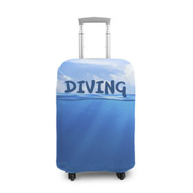 Чехол для чемодана 3D с принтом Дайвинг в Петрозаводске, 86% полиэфир, 14% спандекс | двустороннее нанесение принта, прорези для ручек и колес | coral reef | diver | diving | underwater | вода | водолаз | волна | дайвер | коралловые рифы | море | ныряние | океан | подводный мир