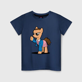 Детская футболка хлопок с принтом My Strange Pony в Петрозаводске, 100% хлопок | круглый вырез горловины, полуприлегающий силуэт, длина до линии бедер | my little pony | stranger things | дружба | мой маленький пони | очень странные дела