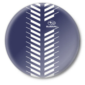 Значок с принтом SUBARU SPORT в Петрозаводске,  металл | круглая форма, металлическая застежка в виде булавки | subaru | марка | машины | субару