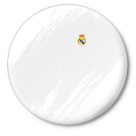 Значок с принтом Real Madrid 2018 Original в Петрозаводске,  металл | круглая форма, металлическая застежка в виде булавки | Тематика изображения на принте: emirates | fc | real madrid | абстракция | реал мадрид | футбол | футбольный клуб | эмблема
