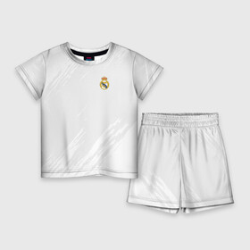 Детский костюм с шортами 3D с принтом Real Madrid 2018 Original в Петрозаводске,  |  | emirates | fc | real madrid | абстракция | реал мадрид | футбол | футбольный клуб | эмблема