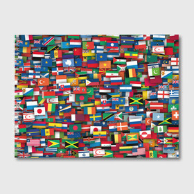 Альбом для рисования с принтом Флаги всех стран в Петрозаводске, 100% бумага
 | матовая бумага, плотность 200 мг. | интернационал | мир | паттерн | флаг