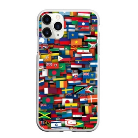 Чехол для iPhone 11 Pro Max матовый с принтом Флаги всех стран в Петрозаводске, Силикон |  | интернационал | мир | паттерн | флаг