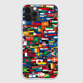 Чехол для iPhone 12 Pro с принтом Флаги всех стран в Петрозаводске, силикон | область печати: задняя сторона чехла, без боковых панелей | интернационал | мир | паттерн | флаг