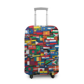 Чехол для чемодана 3D с принтом Флаги всех стран в Петрозаводске, 86% полиэфир, 14% спандекс | двустороннее нанесение принта, прорези для ручек и колес | интернационал | мир | паттерн | флаг