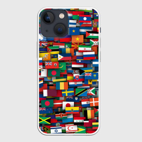 Чехол для iPhone 13 mini с принтом Флаги всех стран в Петрозаводске,  |  | интернационал | мир | паттерн | флаг