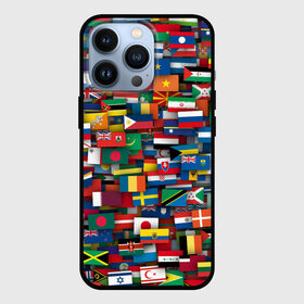 Чехол для iPhone 13 Pro с принтом Флаги всех стран в Петрозаводске,  |  | интернационал | мир | паттерн | флаг