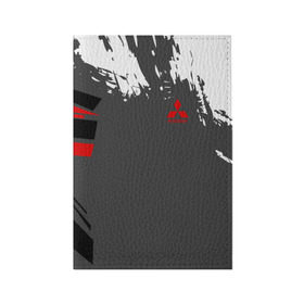 Обложка для паспорта матовая кожа с принтом MITSUBISHI SPORT в Петрозаводске, натуральная матовая кожа | размер 19,3 х 13,7 см; прозрачные пластиковые крепления | Тематика изображения на принте:  машина | марка | митсубиси