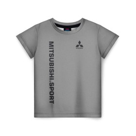 Детская футболка 3D с принтом MITSUBISHI SPORT в Петрозаводске, 100% гипоаллергенный полиэфир | прямой крой, круглый вырез горловины, длина до линии бедер, чуть спущенное плечо, ткань немного тянется |  машина | марка | митсубиси