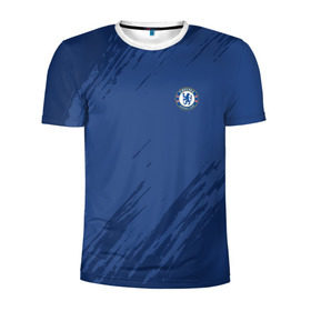 Мужская футболка 3D спортивная с принтом Chelsea Uniform в Петрозаводске, 100% полиэстер с улучшенными характеристиками | приталенный силуэт, круглая горловина, широкие плечи, сужается к линии бедра | chelsea | fc | спорт | спортивные | футбол | футбольный клуб | челси