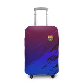 Чехол для чемодана 3D с принтом FC Barcelona SPORT в Петрозаводске, 86% полиэфир, 14% спандекс | двустороннее нанесение принта, прорези для ручек и колес | football | soccer | разноцветный