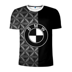 Мужская футболка 3D спортивная с принтом BMW motorsport в Петрозаводске, 100% полиэстер с улучшенными характеристиками | приталенный силуэт, круглая горловина, широкие плечи, сужается к линии бедра | Тематика изображения на принте: auto | automobile | bmw | car | автомобиль | бмв