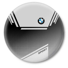 Значок с принтом BMW SPORT в Петрозаводске,  металл | круглая форма, металлическая застежка в виде булавки | 