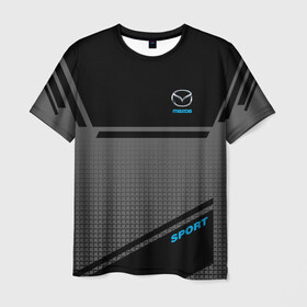 Мужская футболка 3D с принтом MAZDA SPORT в Петрозаводске, 100% полиэфир | прямой крой, круглый вырез горловины, длина до линии бедер | mazda | мазда | марка | машины