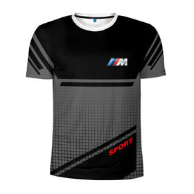 Мужская футболка 3D спортивная с принтом BMW 2018 M Sport в Петрозаводске, 100% полиэстер с улучшенными характеристиками | приталенный силуэт, круглая горловина, широкие плечи, сужается к линии бедра | 