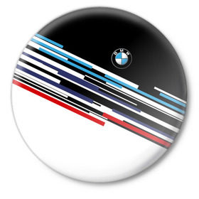 Значок с принтом BMW BRAND COLOR в Петрозаводске,  металл | круглая форма, металлическая застежка в виде булавки | bmw | бмв | марка | машины