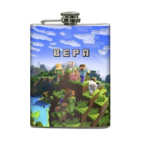 Фляга с принтом Вера - Minecraft в Петрозаводске, металлический корпус | емкость 0,22 л, размер 125 х 94 мм. Виниловая наклейка запечатывается полностью | 