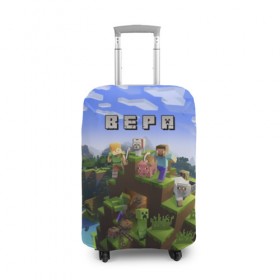 Чехол для чемодана 3D с принтом Вера - Minecraft в Петрозаводске, 86% полиэфир, 14% спандекс | двустороннее нанесение принта, прорези для ручек и колес | 