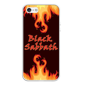 Чехол для iPhone 5/5S матовый с принтом Black Sabbath в Петрозаводске, Силикон | Область печати: задняя сторона чехла, без боковых панелей | rock | группы | дым | металл | музыка | огонь | пламя | рок | рокер | тяжелый