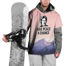 Накидка на куртку 3D с принтом Give Peace a Chance в Петрозаводске, 100% полиэстер |  | Тематика изображения на принте: битлз | горы | джон леннон | ленон | мир | песня | цитаты | шанс