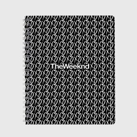 Тетрадь с принтом The Weeknd в Петрозаводске, 100% бумага | 48 листов, плотность листов — 60 г/м2, плотность картонной обложки — 250 г/м2. Листы скреплены сбоку удобной пружинной спиралью. Уголки страниц и обложки скругленные. Цвет линий — светло-серый
 | Тематика изображения на принте: pbrb | pop | rb | the weeknd | trilogy | weeknd | xo | викенд | викнд | икс | иксо | макконен | музыкант | о | рнб | тесфайе | уикенд | уикнд | хип хоп | хипхоп | хо | эйбел | эр эн би